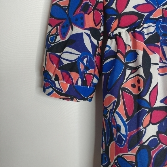 J. Crew Lace Up Butterfly Floral Printed Dress - Picture 8 of 12